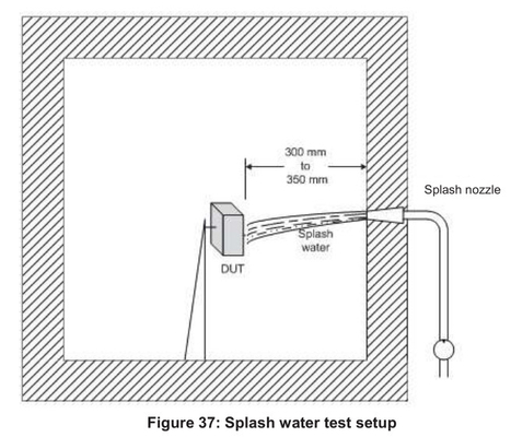 ISO 16750-4 চিত্র 4 স্প্ল্যাশ ওয়াটার টেস্টার সহ তাপীয় শক আইপি পরীক্ষার সরঞ্জাম স্প্লাসের জন্য স্টেইনলেস স্টীল পরীক্ষা সেট আপ